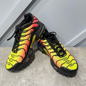 Nike Air Max Plus in Bright Yellow and Fiery Orange
